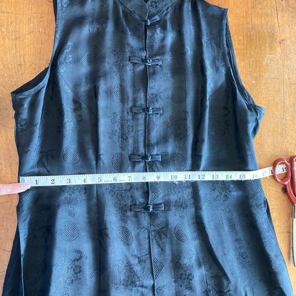 Vintage Vietnamese Black Silk Sleeveless Dress - Picture 9 of 14